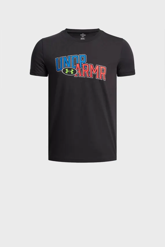 Детская Черная Футболка UA OVERLAY WM SS Under Armour