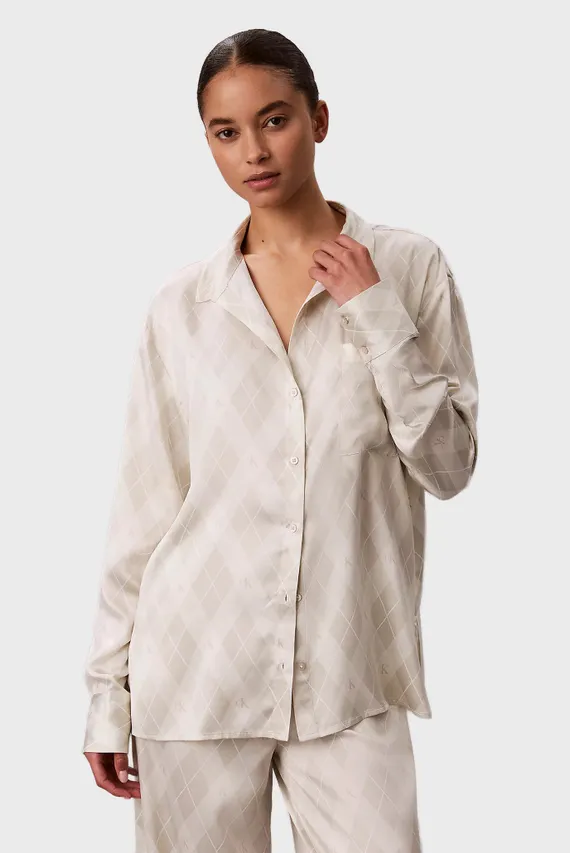 Ночная рубашка/SATIN LS BUTTON DOWN Calvin Klein