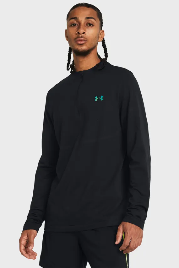 Tricou cu mânecă lungă Negru Pentru bărbați Vanish Elite Seamless 1/4 Zp Under Armour
