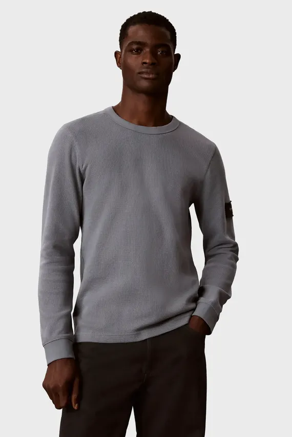 Лонгслив/LS WAFFLE BADGE CREWNK TEE Calvin Klein Jeans