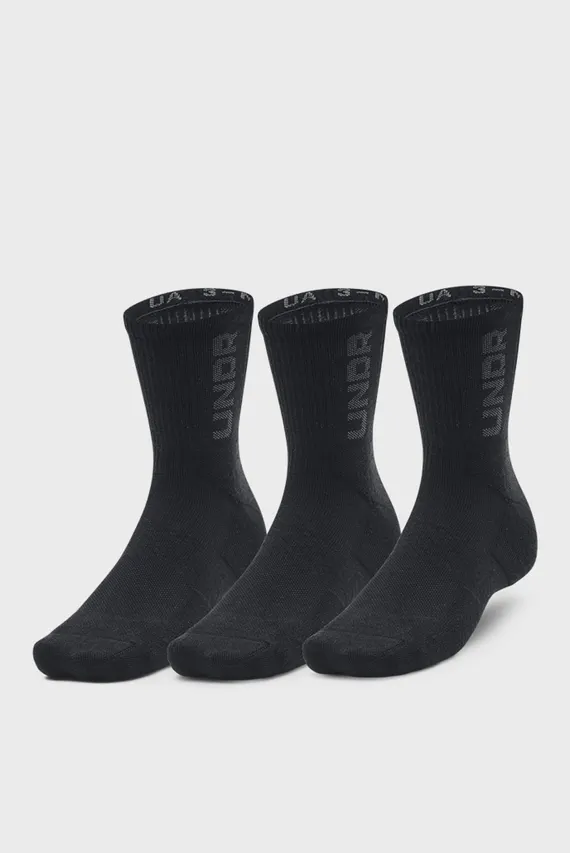 Черные Носки UA 3-Maker 3pk Mid-Crew Under Armour
