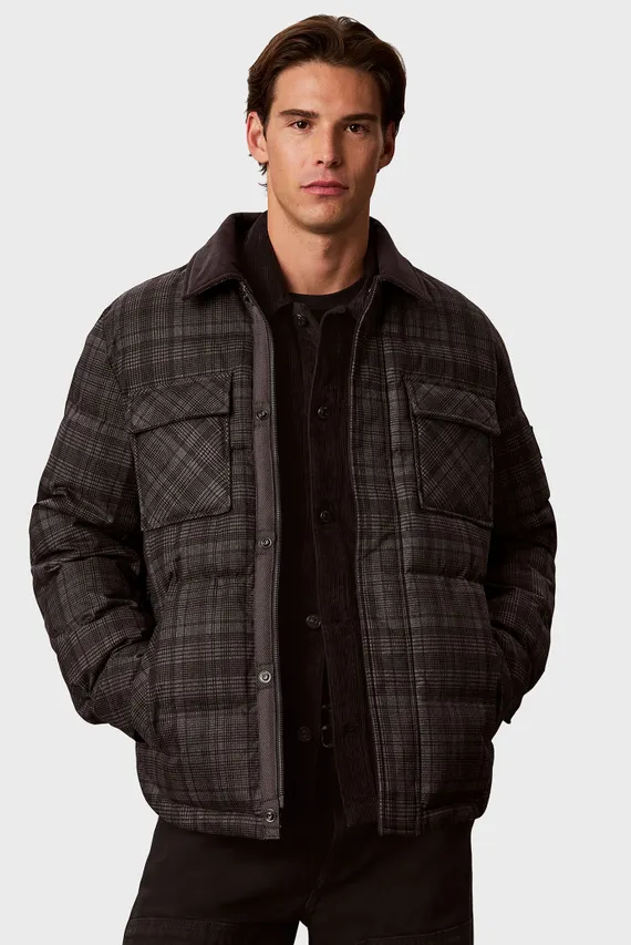Geaca demi-sezon/LS PRINTED PLAID PUFFER JKT Calvin Klein Jeans