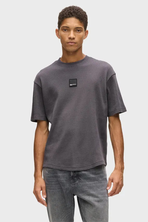 Tricou/KLJ CURVED HEM WAFFLE TEE Karl Lagerfeld Jeans