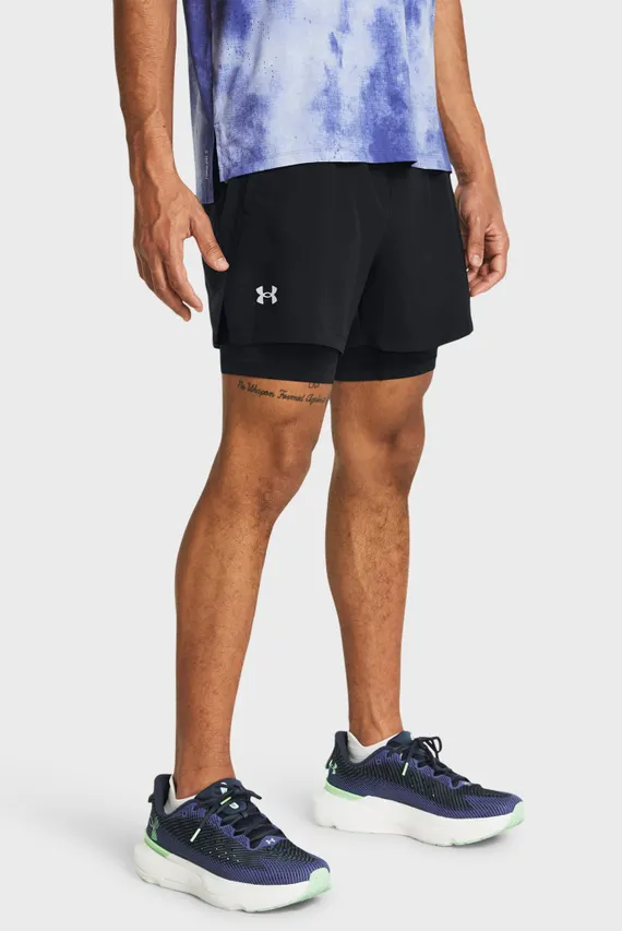 Șorturi Negri Pentru bărbați UA LAUNCH 5'' 2 Under Armour