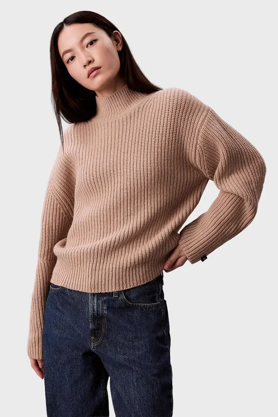 Гольф/Chunky Wool Blend T Neck Sweater Calvin Klein Jeans