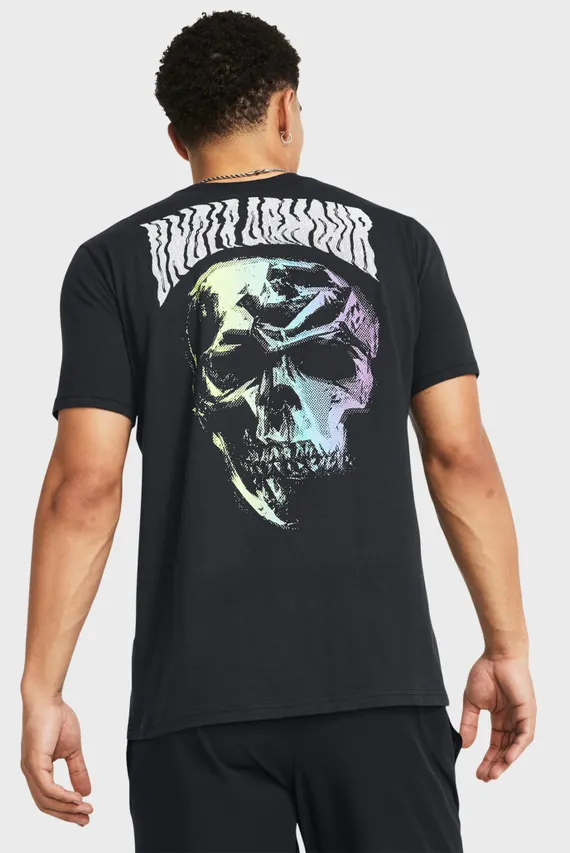 Tricou Negru Pentru bărbați UA Dusk to Dawn Skul SS Under Armour