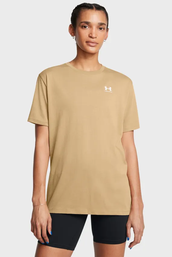 Женская Бежевая Футболка UA W BFOS LOGO TEE SS Under Armour