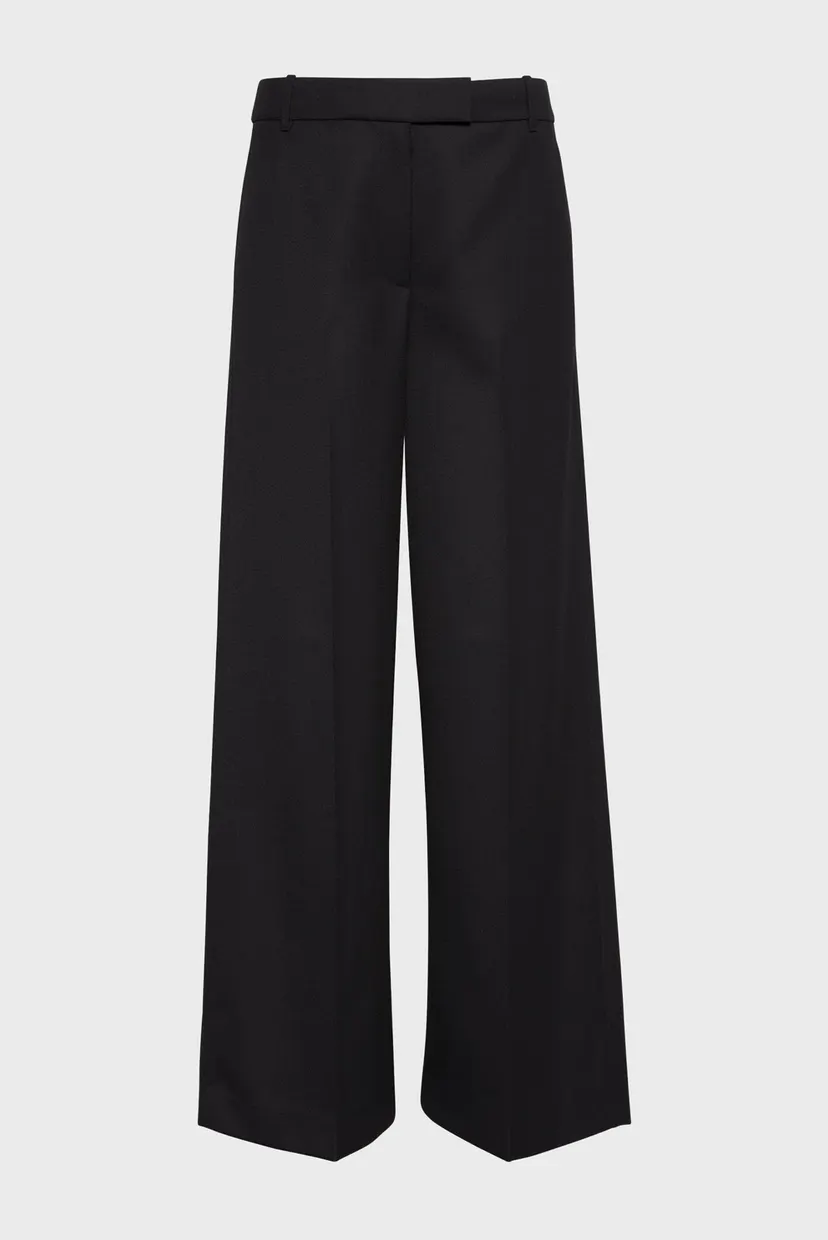 Pantaloni/Wool Gaberdine Wide Leg Trouser 6