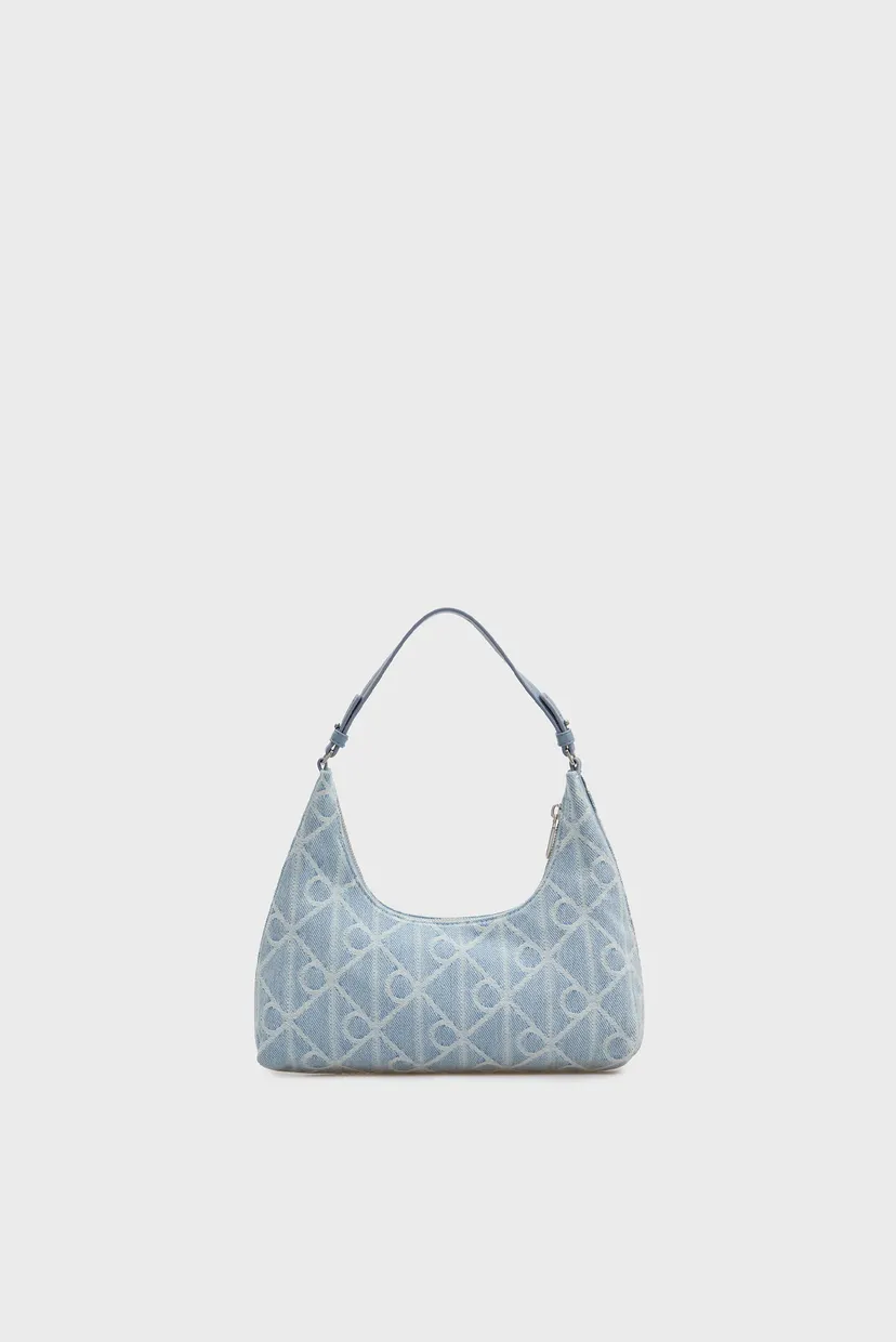 Geanta/EMBLEM AOP DENIM SHOULDER BAG 4