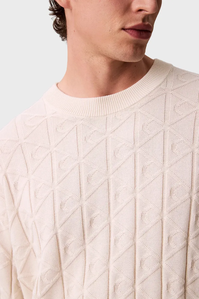 Свитер/LS EASY AOP COTTON CREWNK SWEATE 4