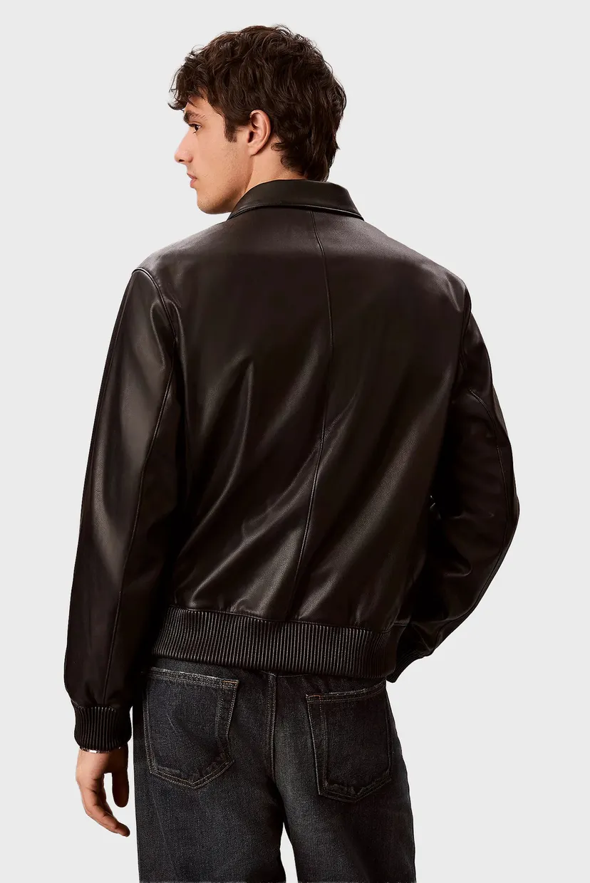 Куртка кожаная/LS FAUX LEATHER BOMBER JKT 4