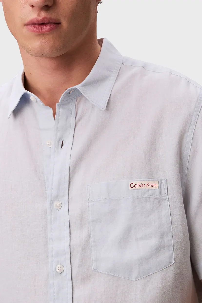 Рубашка с коротким рукавом/SS SOLID CAUSAL LINEN CLASSIC SH 4