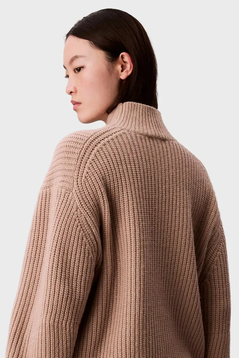 Гольф/Chunky Wool Blend T Neck Sweater 4