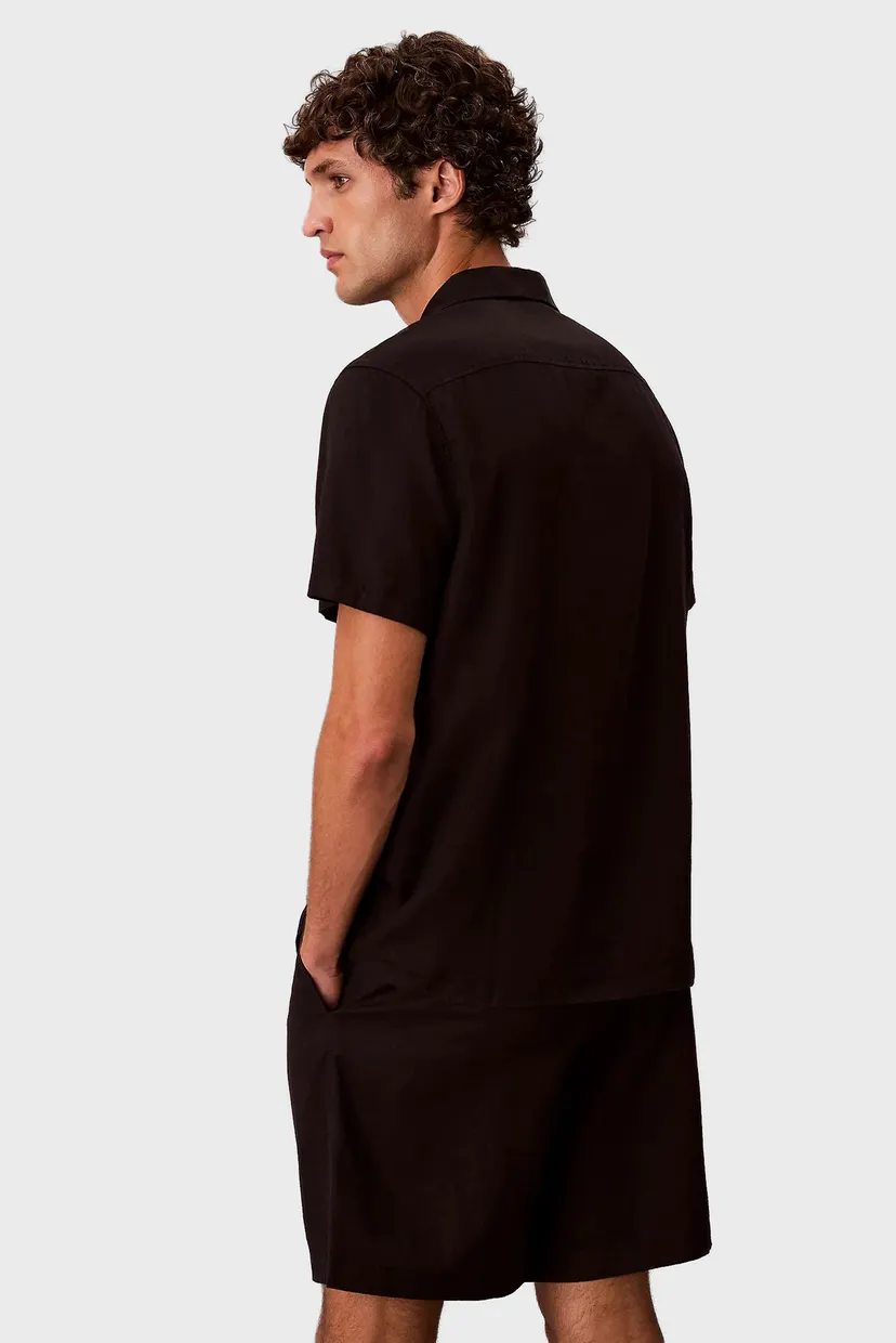 Рубашка с коротким рукавом/SS CAMP COLLAR SOLID LINEN CLASS 3