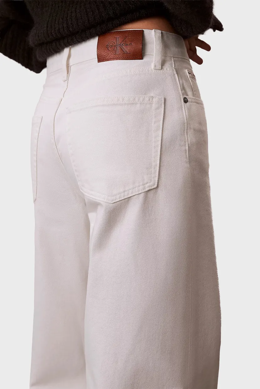 Джинсы/THE WIDE LEG RAW HEM CHALK WHITE 5