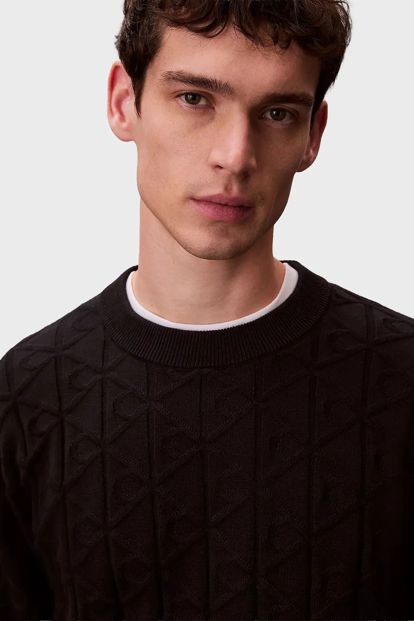 Свитер/LS EASY AOP COTTON CREWNK SWEATE 5