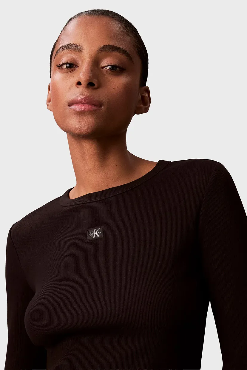 Лонгслив/LS WOVEN LABEL 2X2 RIB CREW TOP 5