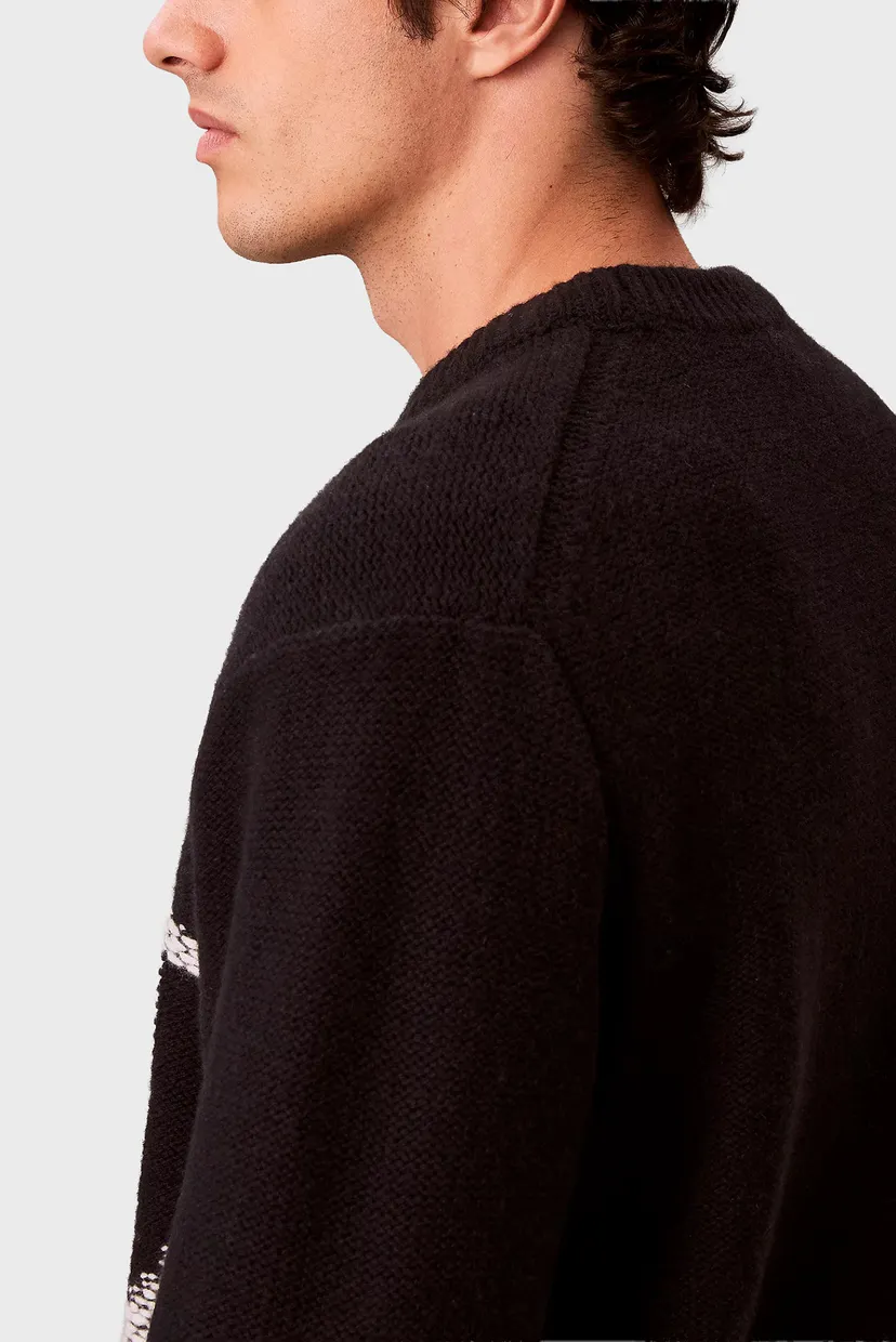 Свитер/LS LAMBSWOOL BLEND MONOGRAM CREW 6