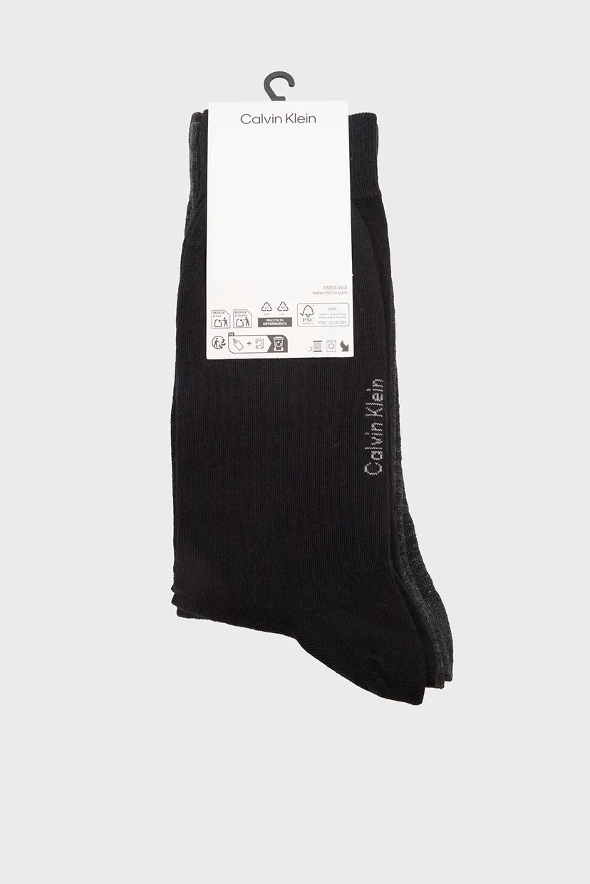 Șosete/CK MEN SOCK 2P MELANGE GRID 3
