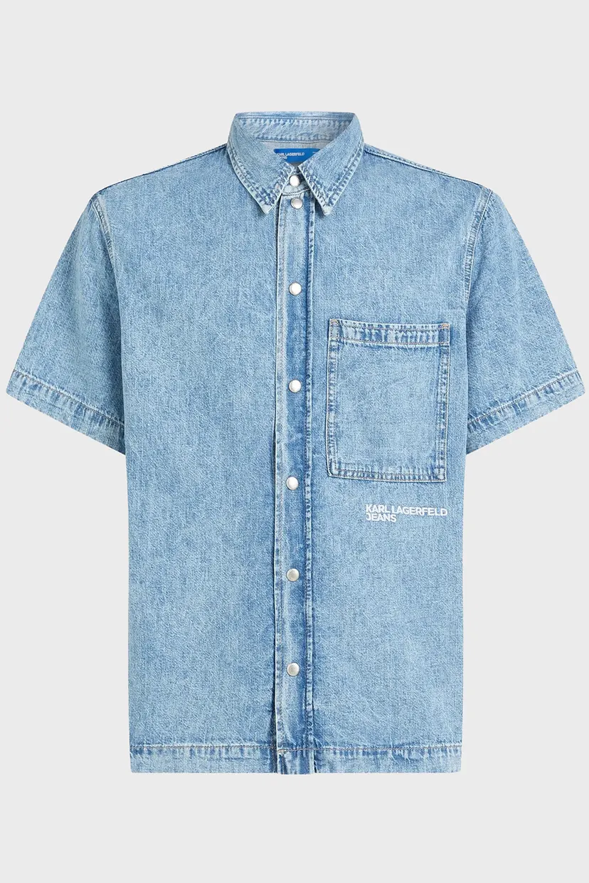 Рубашка с коротким рукавом/KLJ SS REG DENIM SHIRT 5