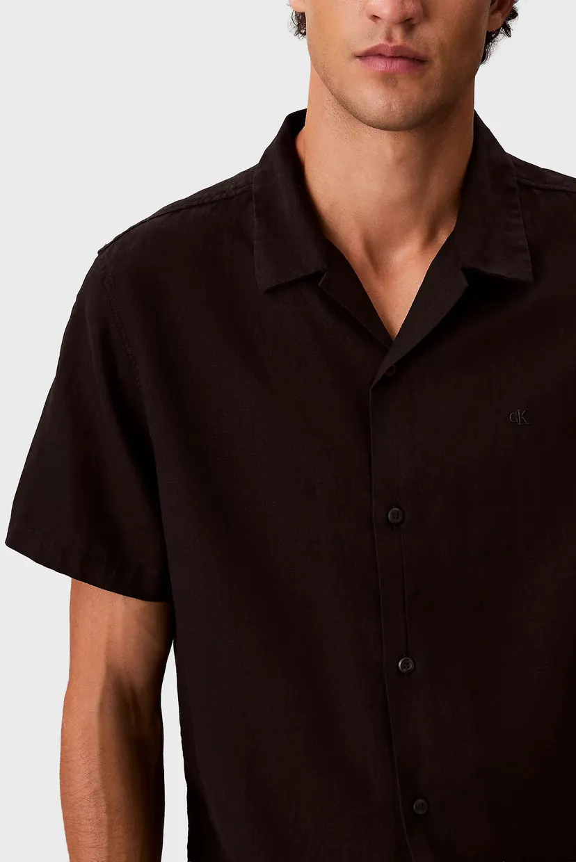 Рубашка с коротким рукавом/SS CAMP COLLAR SOLID LINEN CLASS 4