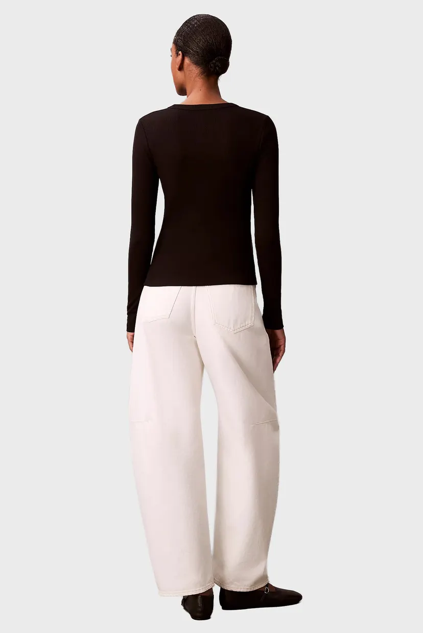 Лонгслив/LS WOVEN LABEL 2X2 RIB CREW TOP 4