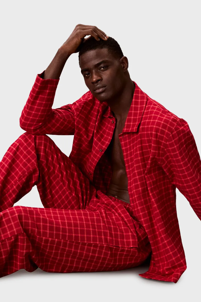 Pijama/LS BUTTON DOWN PANT SET 6
