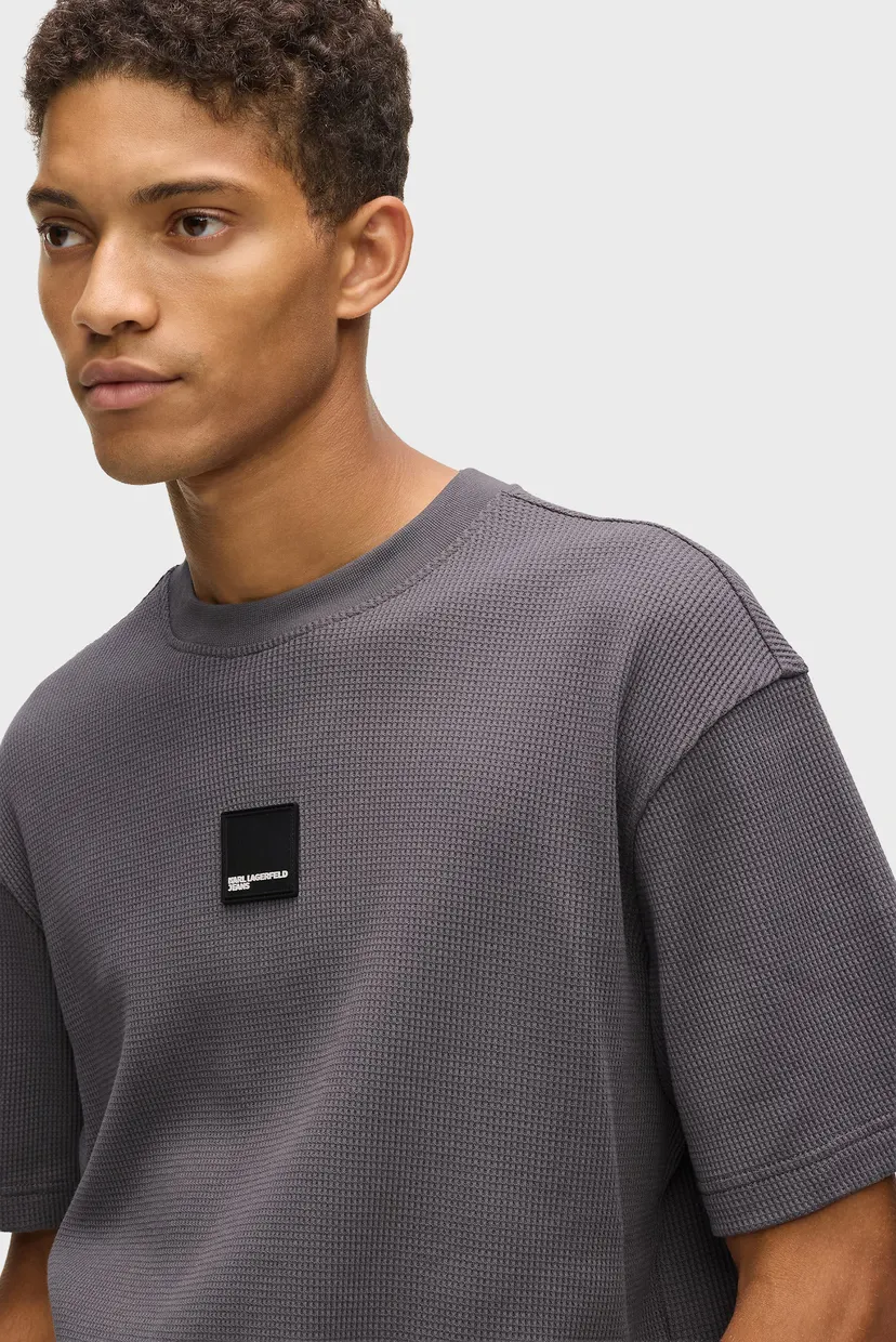 Футболка/KLJ CURVED HEM WAFFLE TEE 4