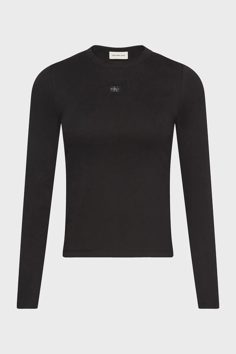 Лонгслив/LS WOVEN LABEL 2X2 RIB CREW TOP 7