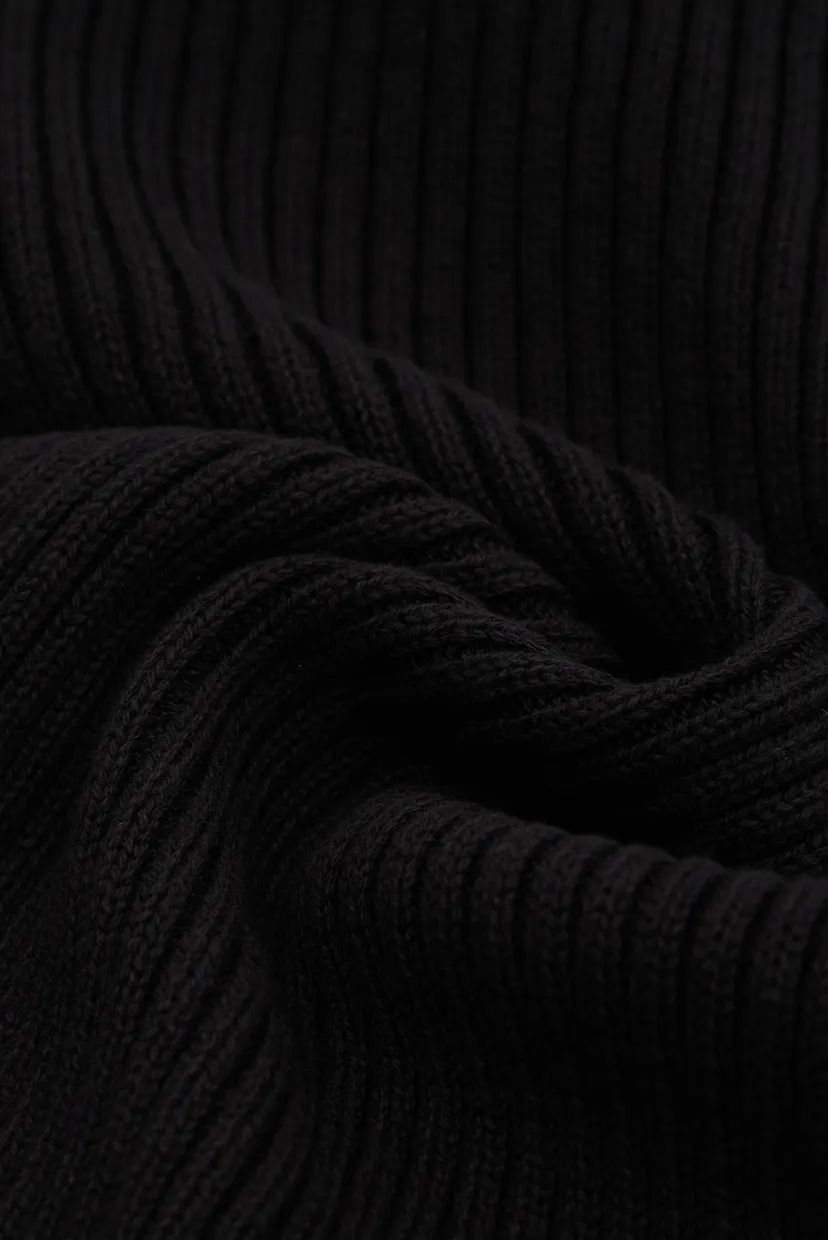 Шарф/PATCH CHUNKY RIB CTN KNIT SCARF 4