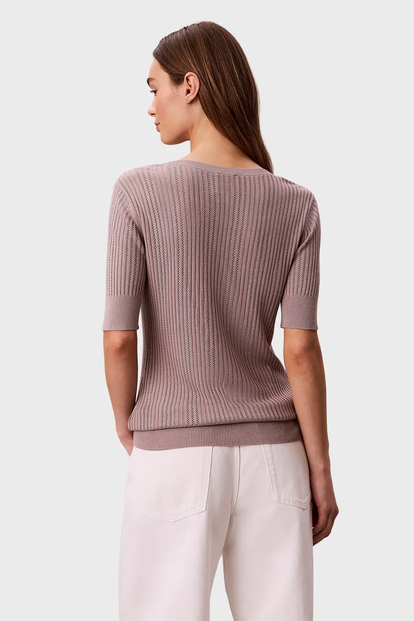 Top/FINE GAUGE VISCOSE POINTELLE SS 4