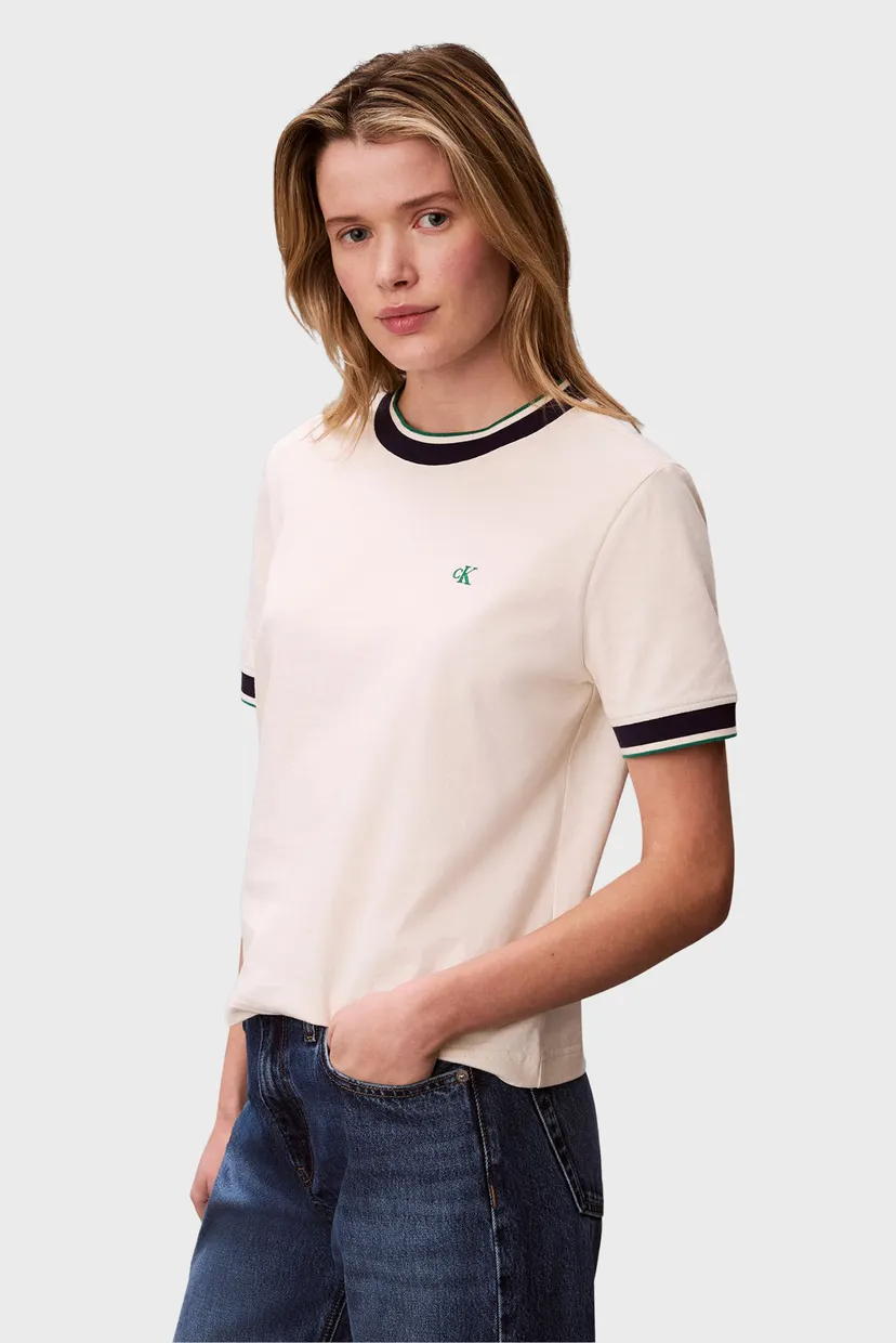 Футболка/SS CTN MONOGRAM STRIPE TRIM TEE 3
