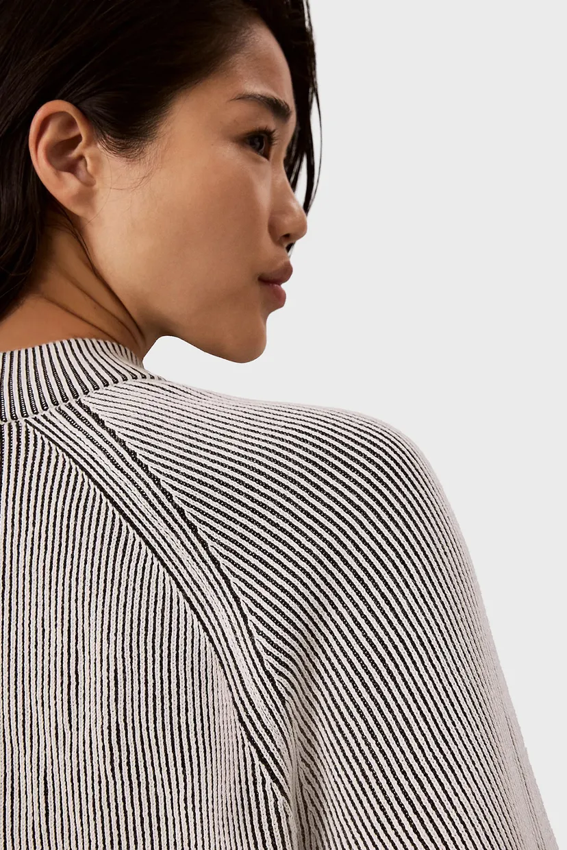 Pulover/BICOLOR RIB MOCK NECK LOGO SWEAT 6