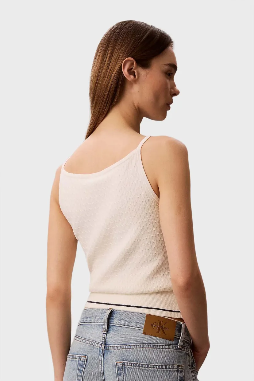 Майка/SL SLIM WOVEN LABEL CABLE TANK 3