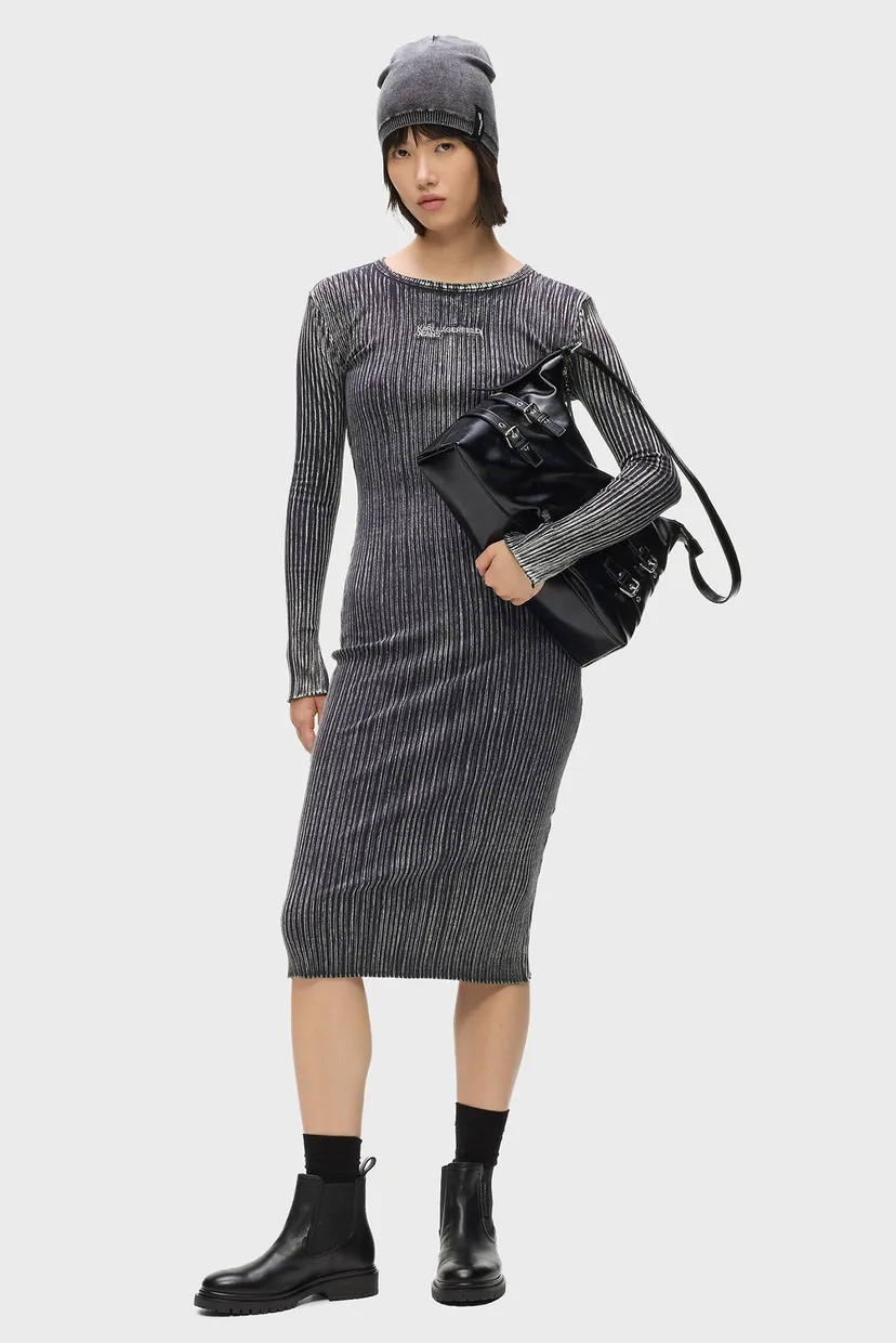 Платье/KLJ LS RIBBED DRESS 4