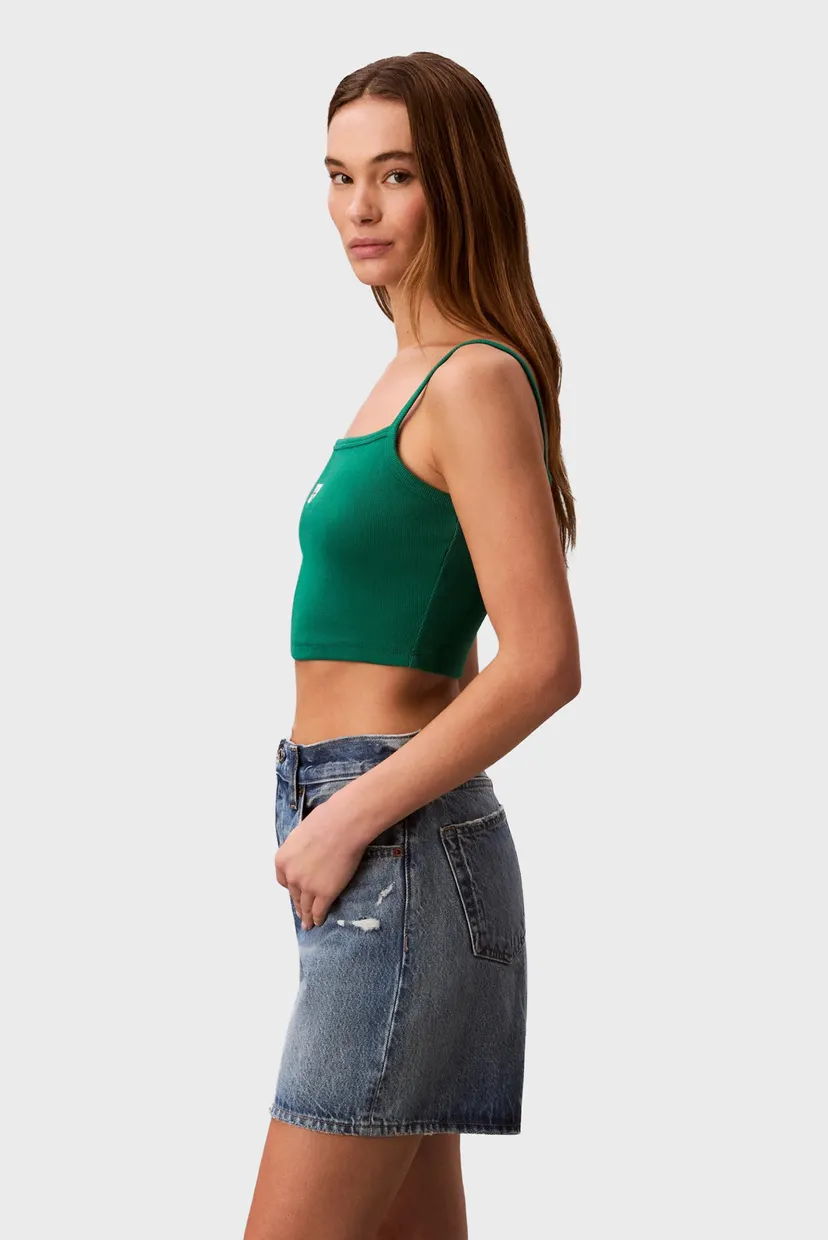 Top/WOVEN LABEL 2X2 BABY RIB CROPPED 3