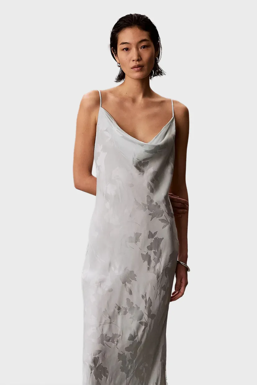 Rochie/VISCOSE JACQUARD MAXI SLIP DRESS 6