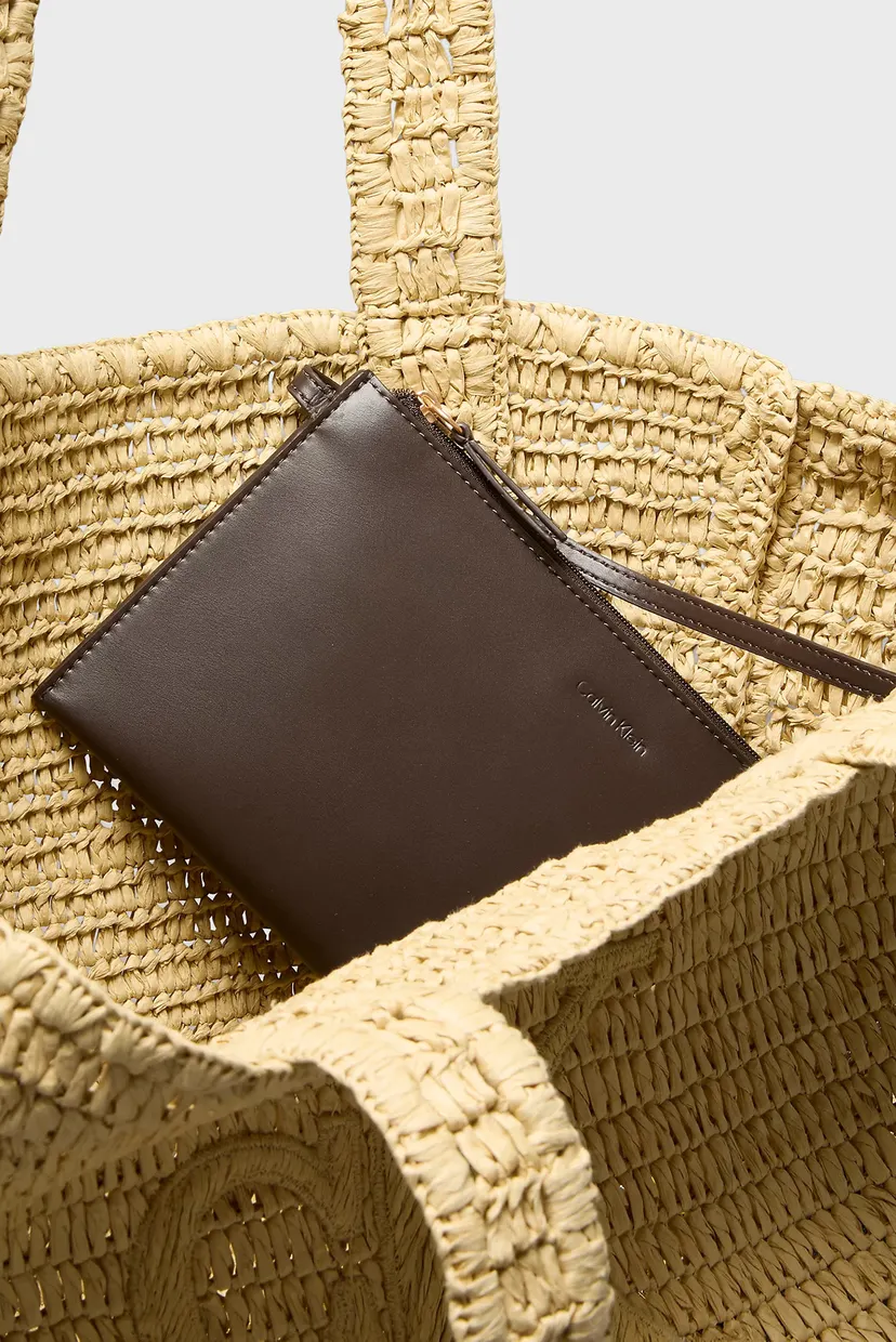 Geanta/BOLD CK RAFFIA MEDIUM TOTE 4