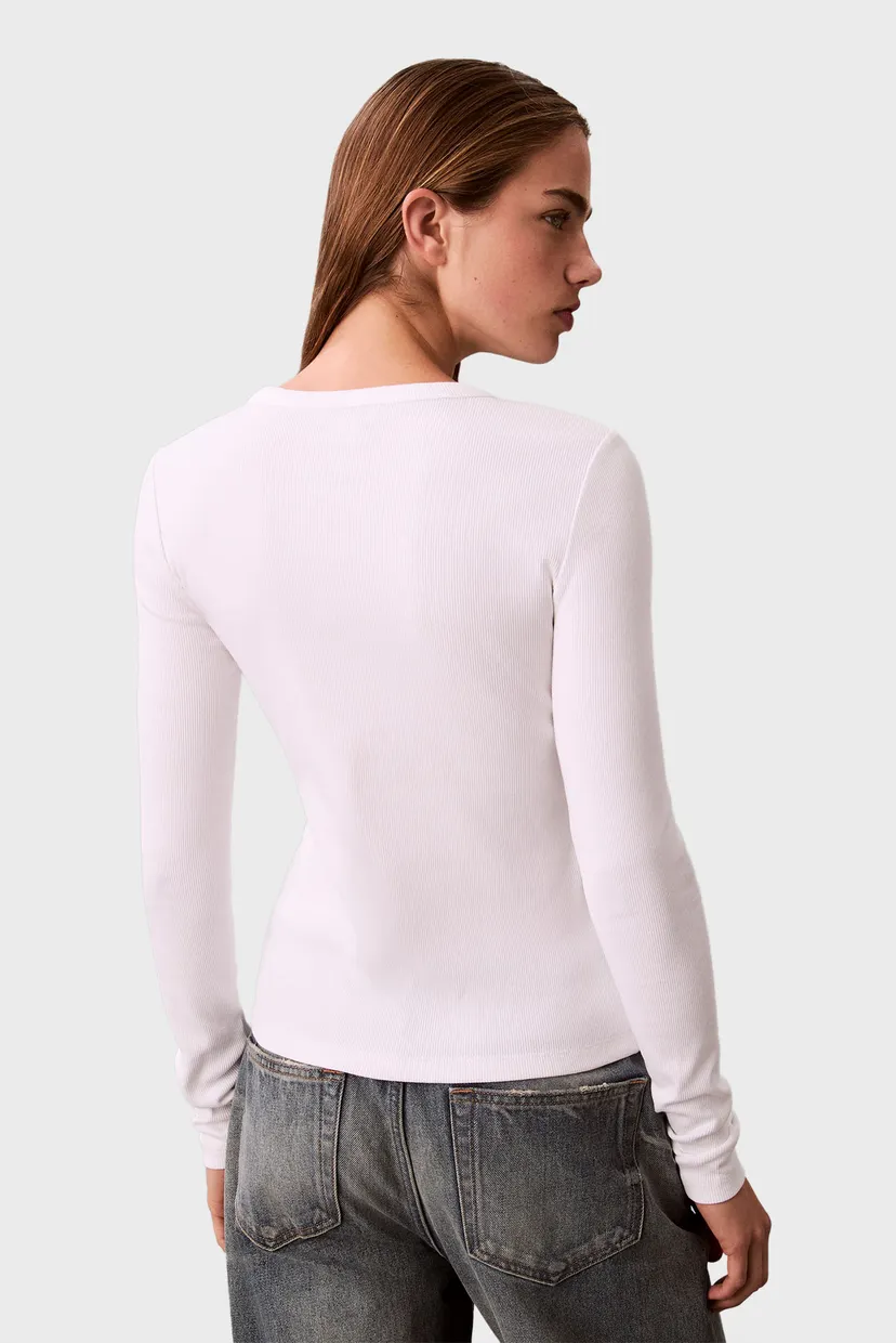 Лонгслив/LS WOVEN LABEL 2X2 RIB CREW TOP 4