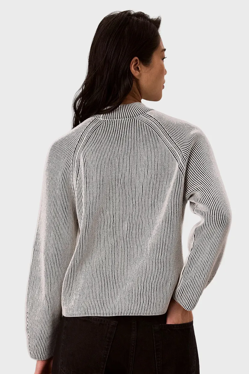 Pulover/BICOLOR RIB MOCK NECK LOGO SWEAT 4