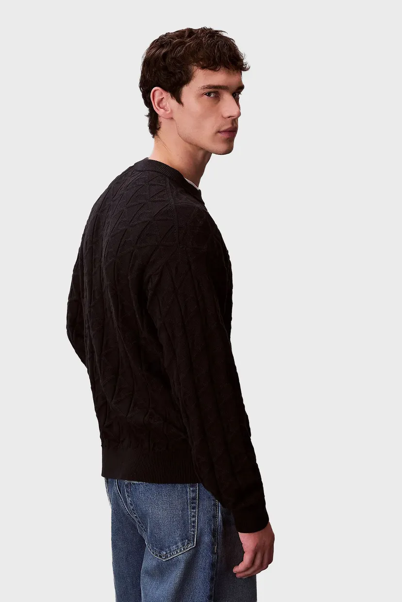 Свитер/LS EASY AOP COTTON CREWNK SWEATE 3