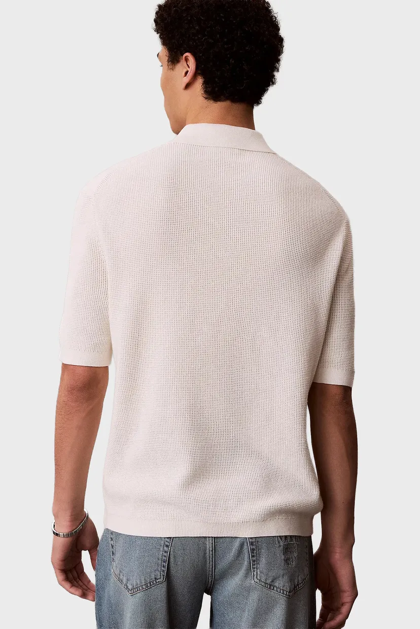 Polo/SS COTTON WAFFLE POLO COLLARSWTR 3