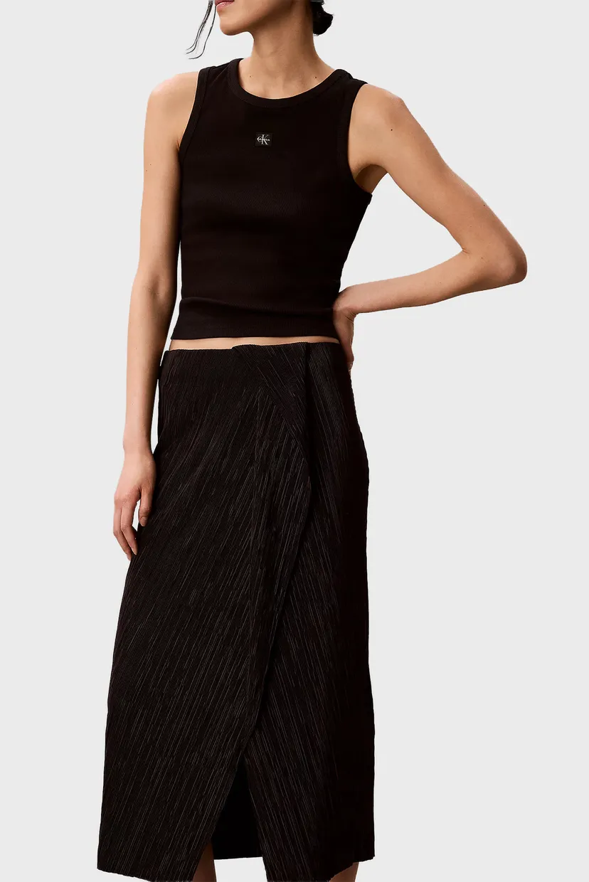 Юбка/PLISSE BIAS SEAM MIDI SKIRT 6