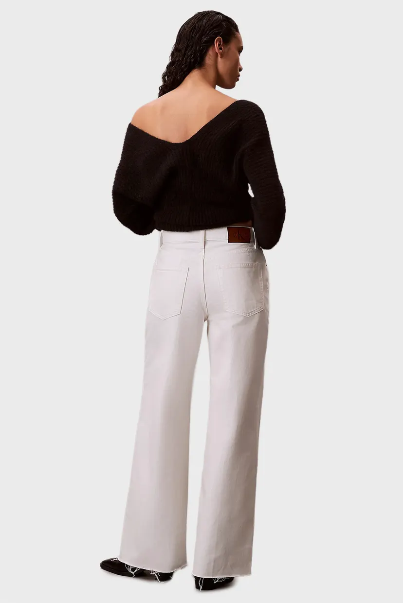Джинсы/THE WIDE LEG RAW HEM CHALK WHITE 4