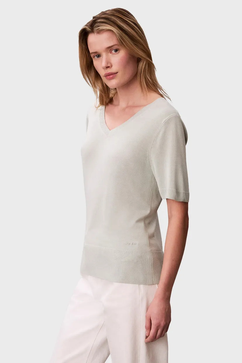 Top/FINE GAUGE VISCOSE VNECK TEE 3
