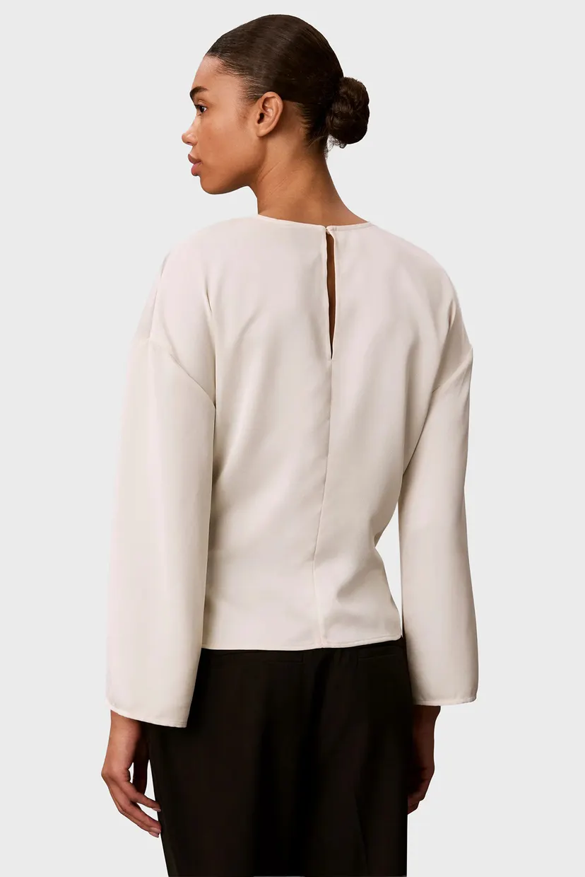 Top/MATTE SATIN LS RUCHED TOP 4