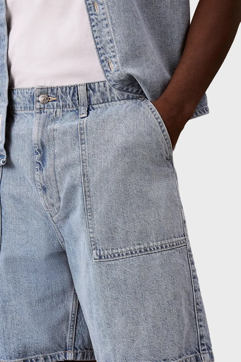 Pantaloni scurti/LINEN DENIM UTLITY SHORT SHALLOW 5