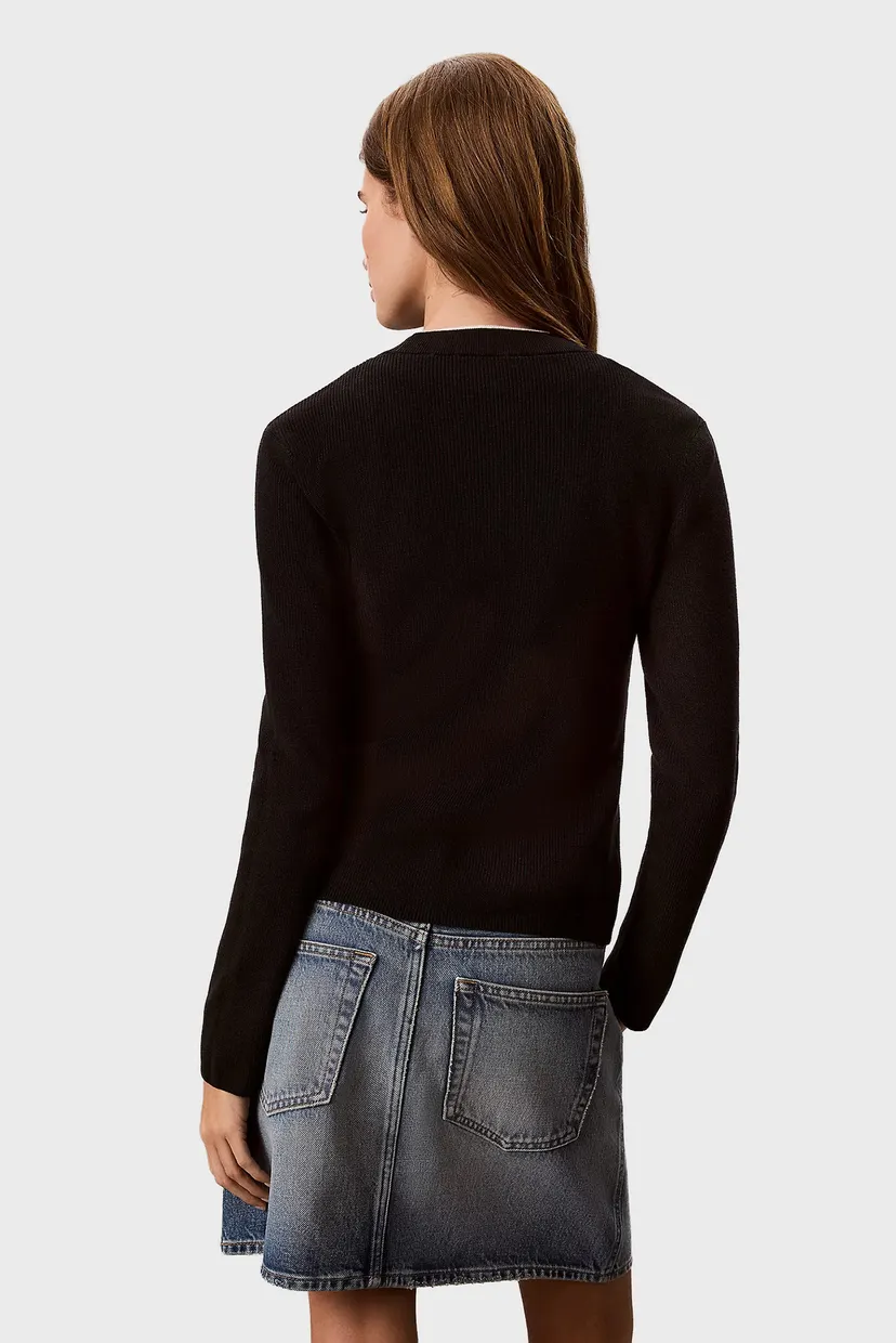 Pulover/WOVEN LABEL LS CREW NECK 3