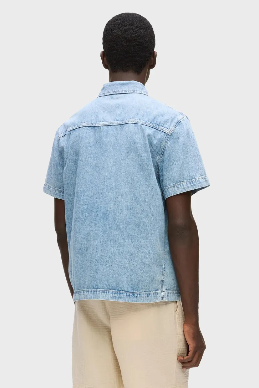 Рубашка с коротким рукавом/KLJ SS REG DENIM SHIRT 3