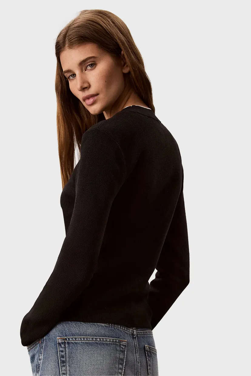 Pulover/WOVEN LABEL LS CREW NECK 5